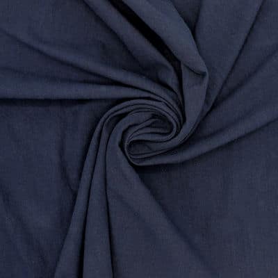 Crushed cotton fabric - navy blue