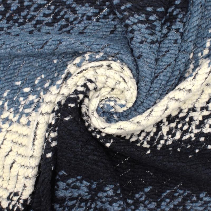Jacquard knit fabric - blue 