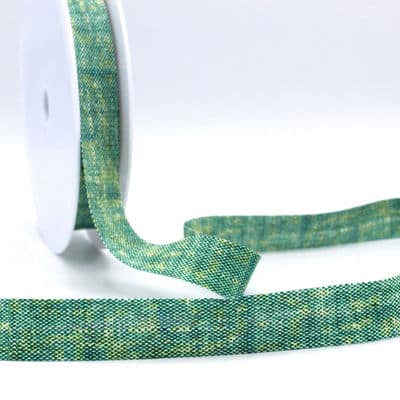 Bias binding with linen aspect - green