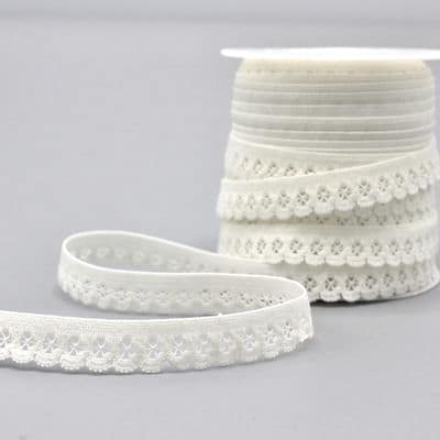 Platte lingerie elastiek 13mm - gebroken wit 
