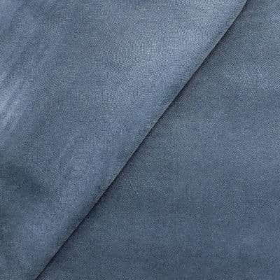 Tissu velours embossé - bleu acier