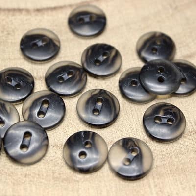 Marbled fantasy button - transparent black