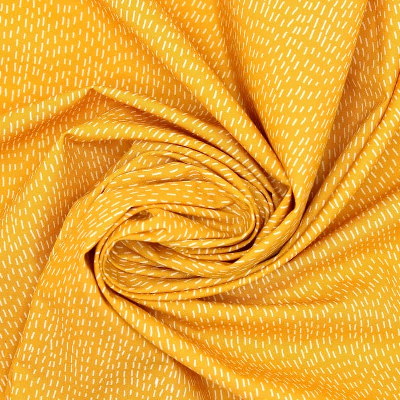 Cotton poplin with rain - mustard yellow