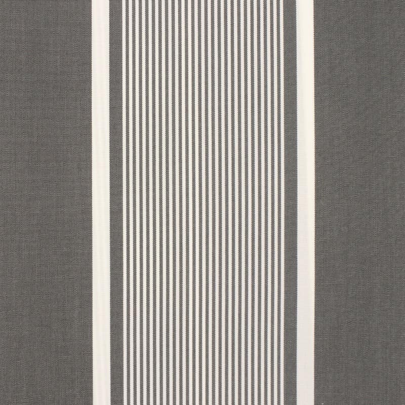 Striped outdoor fabric - storm grey