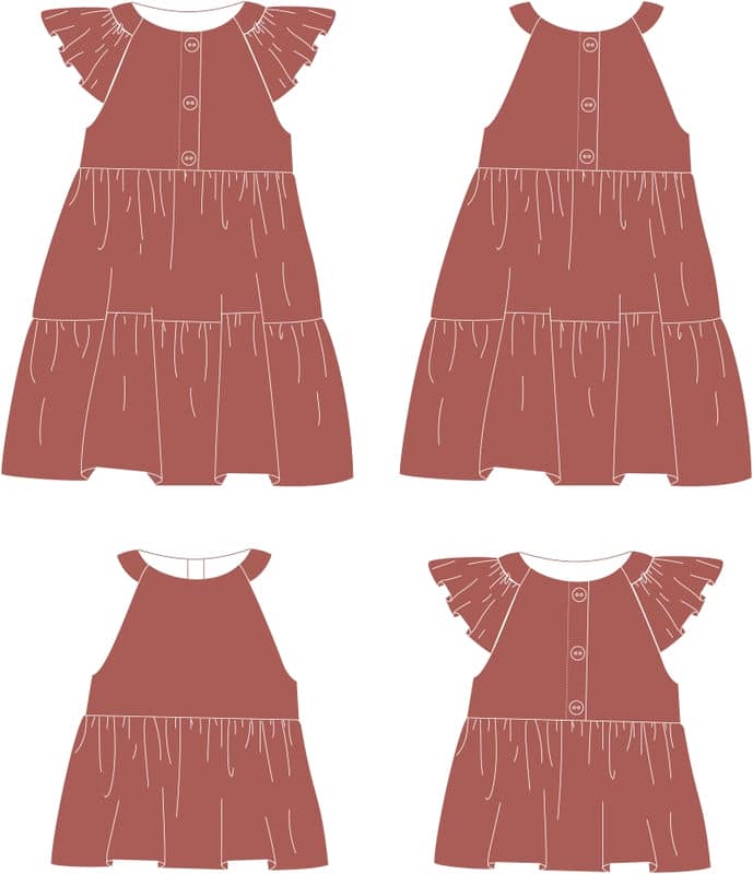 Pattern dress or blouse praline