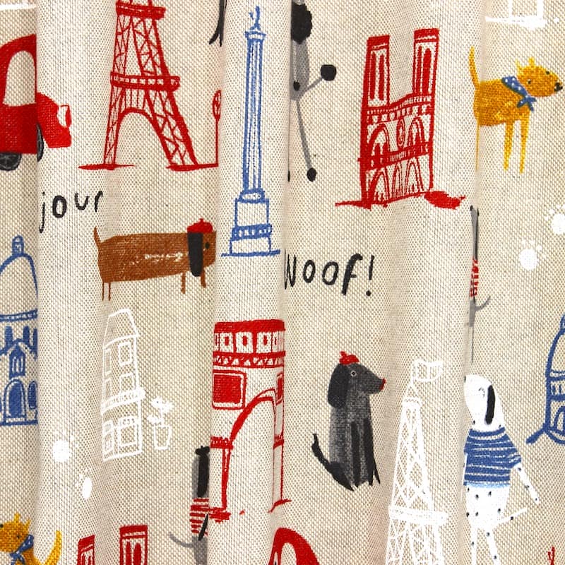 Upholstery fabric with Paris - beige