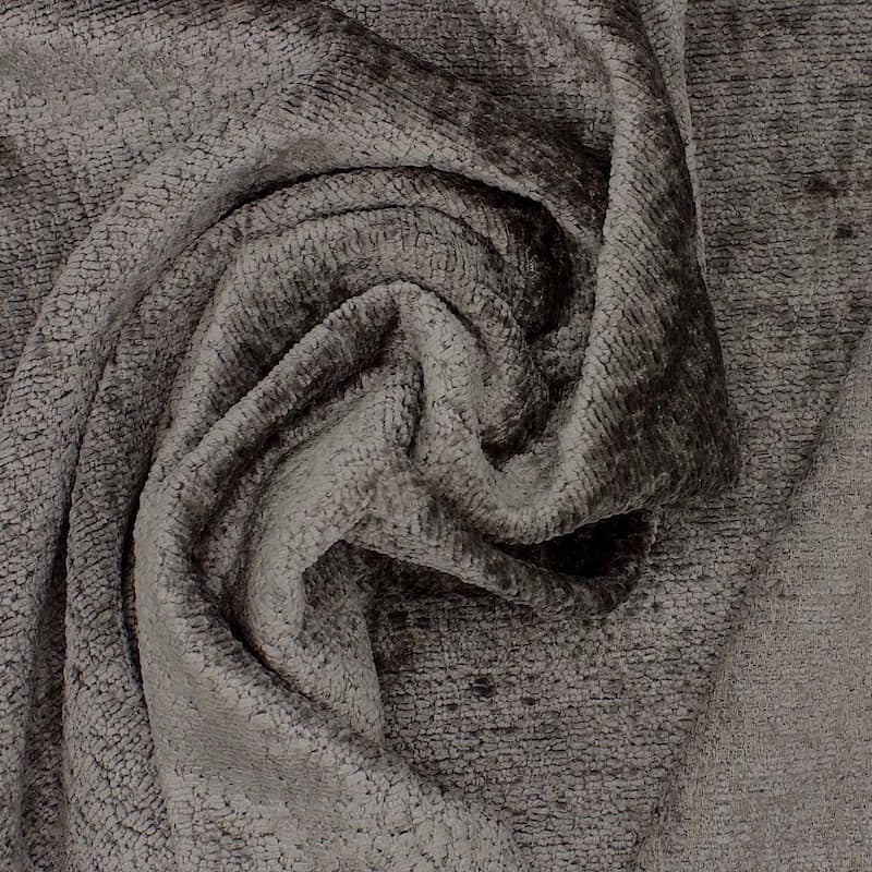 Double-sided velvet upholstery fabric - grey