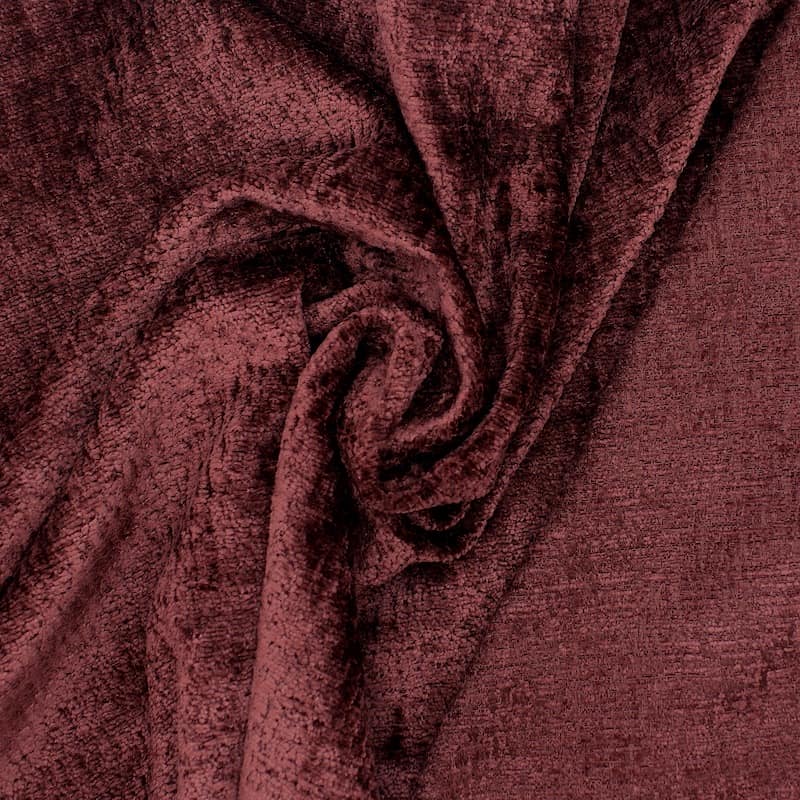 Double-sided velvet upholstery fabric - burgondy