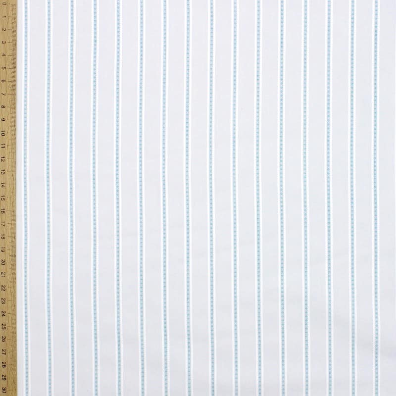 Striped jacquard cotton fabric - grey 