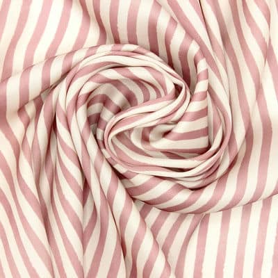 Striped polyester fabric - old pink 