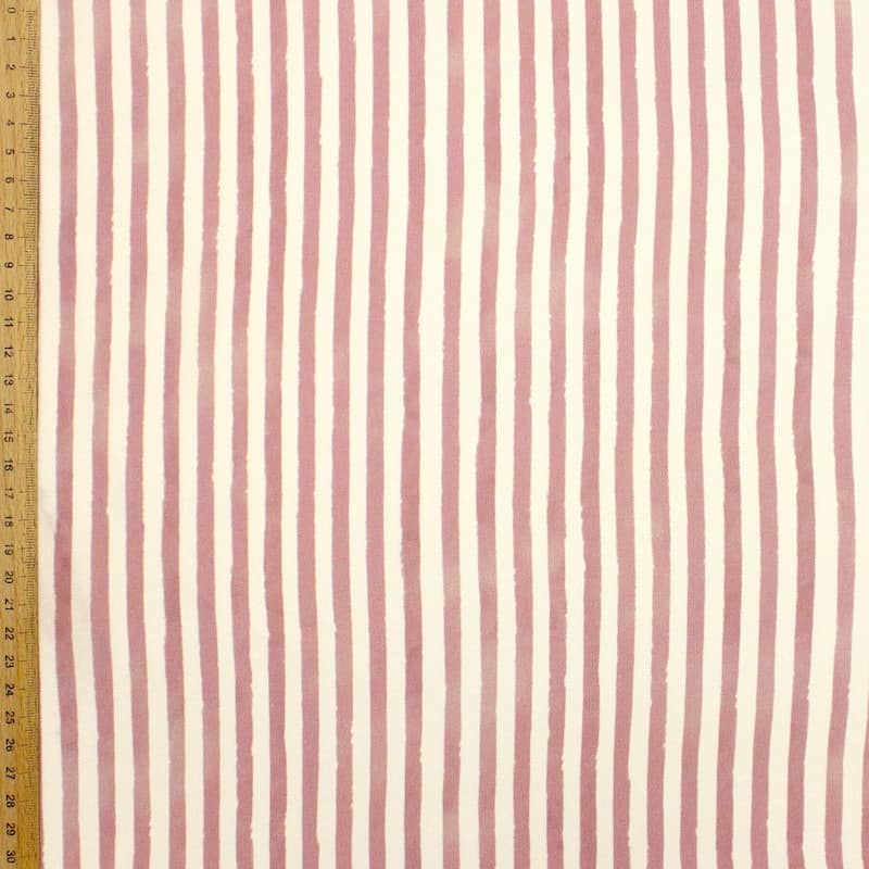 Striped polyester fabric - old pink 
