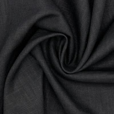 Tissu 100% lin uni - noir