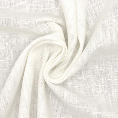 Plain fabric 100% linen - white