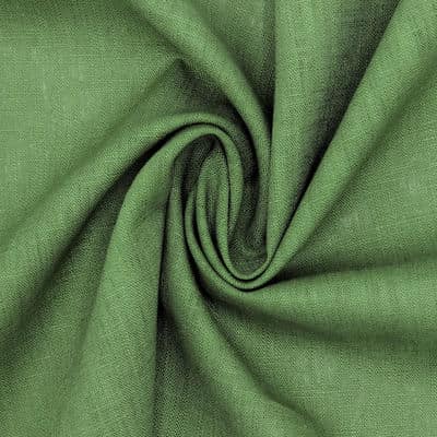 Plain fabric 100% linen - green