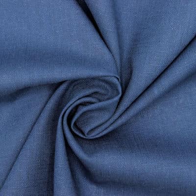 Effen stof 100% linnen - blauw 