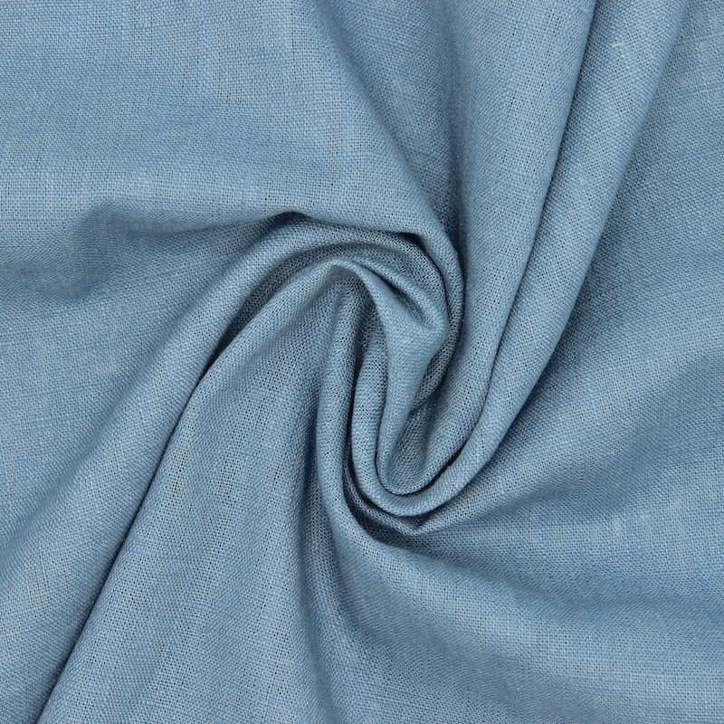 Effen stof 100% linnen - jeansblauw 