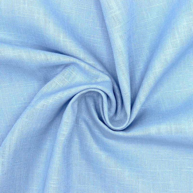 Plain fabric 100% linen - sky blue