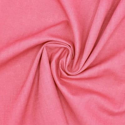 Tissu 100% lin uni - rose