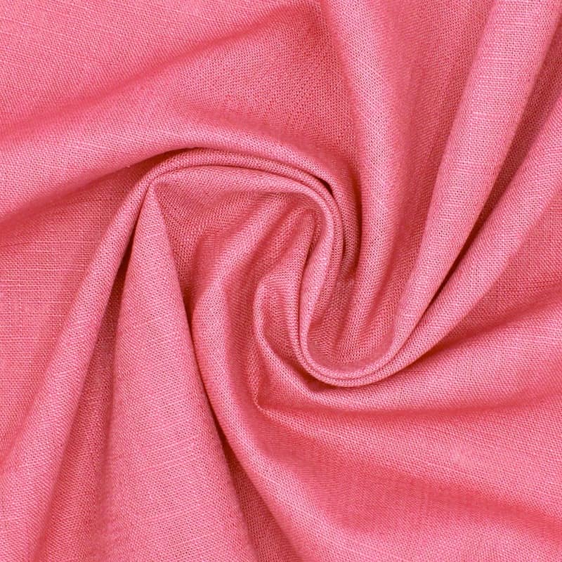 Plain fabric 100% linen - pink