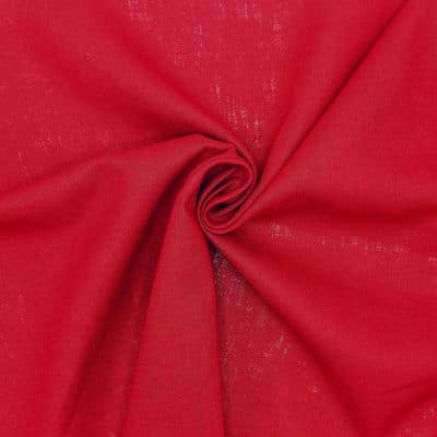 Plain fabric 100% linen - red