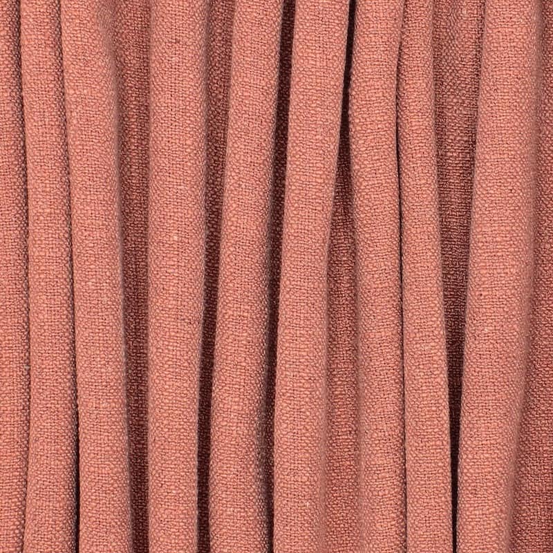 Upholstery fabric with linen aspect - brick-colored
