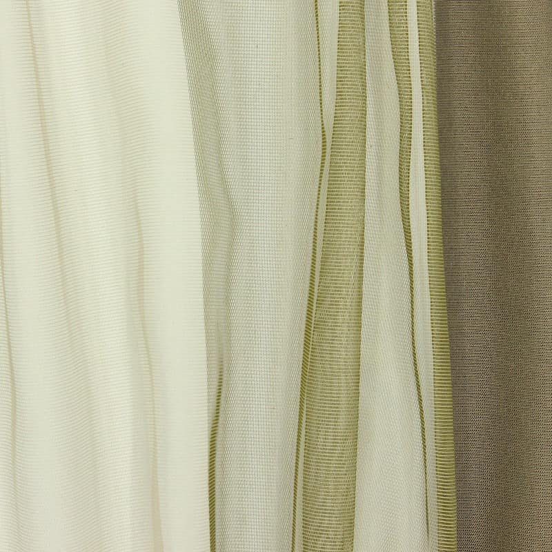 Cloth of 3m Transparent veil with strips - khaki