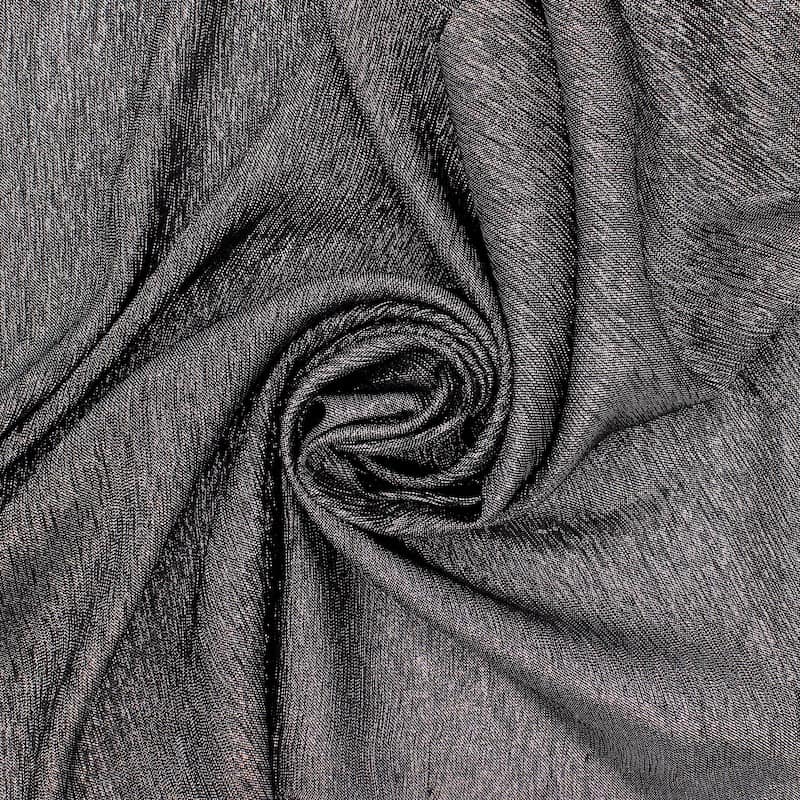 Tissu soie extensible fils argenté