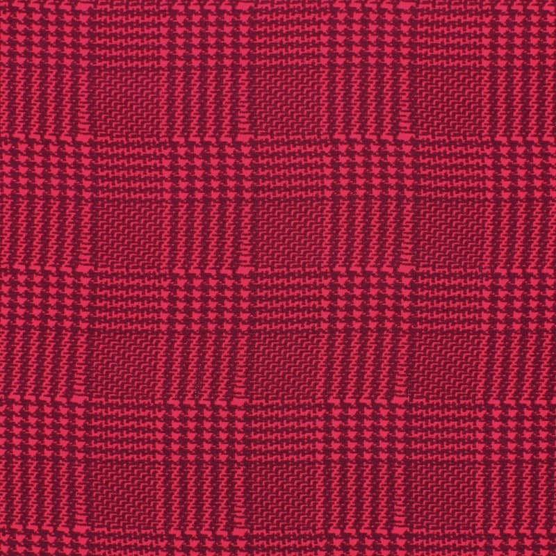 Heavy checkered crêpe fabric - fuchsia / burgondy
