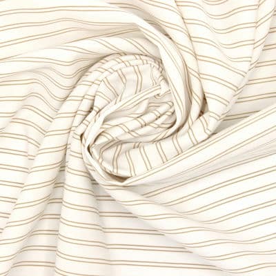 Twill fabric with stripes 100% viscose - off-white