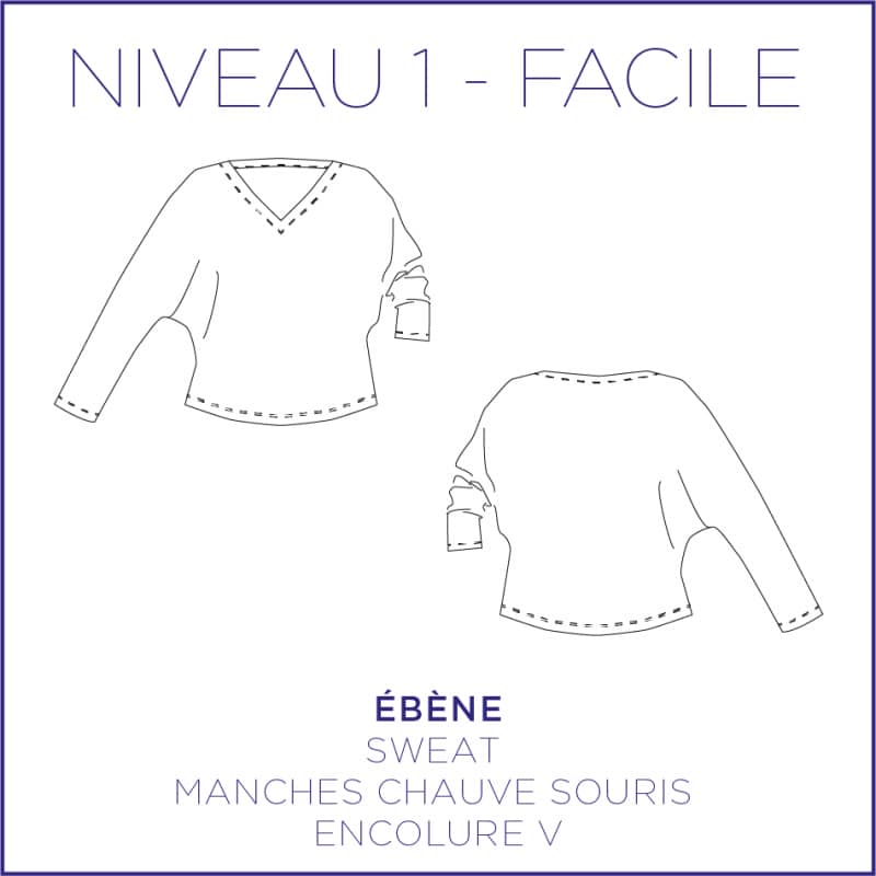 Pattern woman sweatshirt Ebène