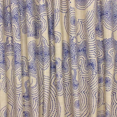 Fabric in viscose and linen with graphic print - beige 