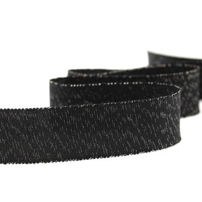 Ripsband met Lurex - zwart en wit