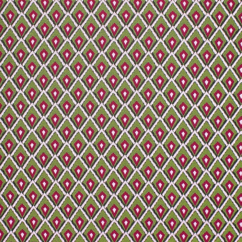 Jacquard fabric with rhombs - olive green