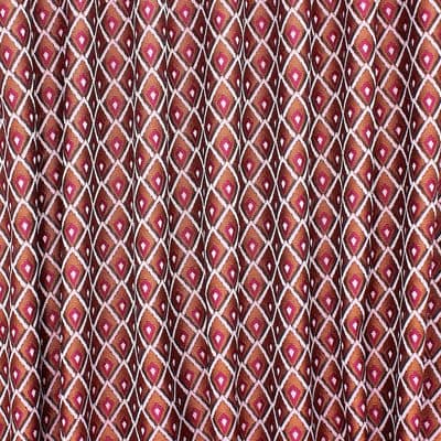 Jacquard fabric with rhombs - terracotta