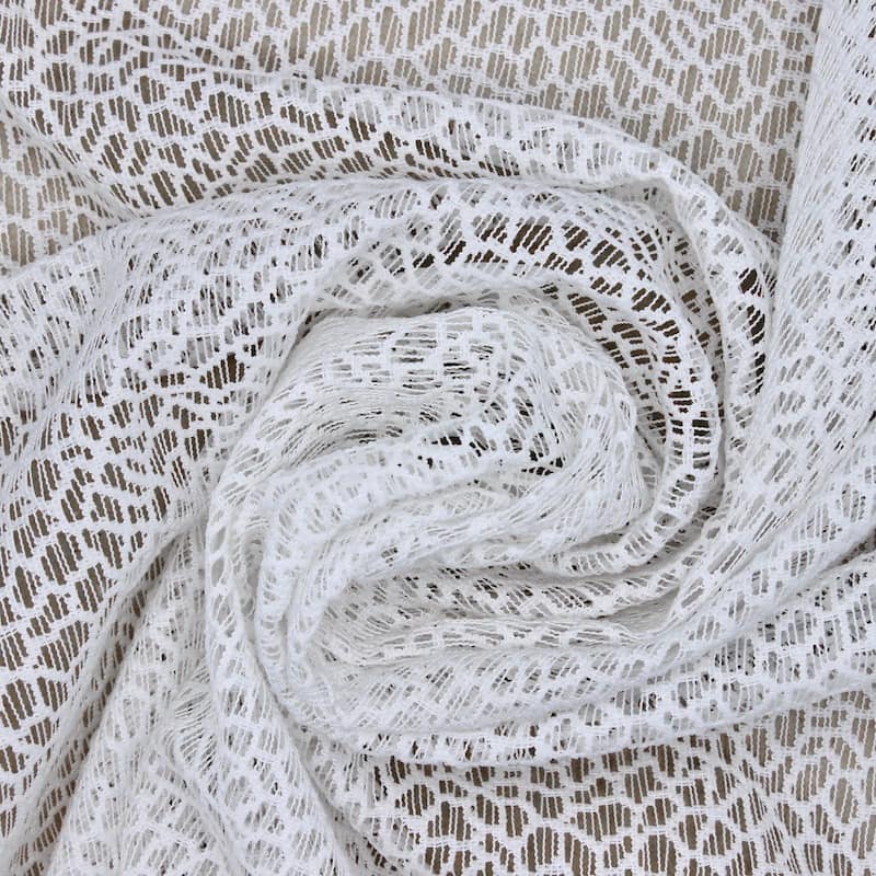 Knit lace fabric - white 