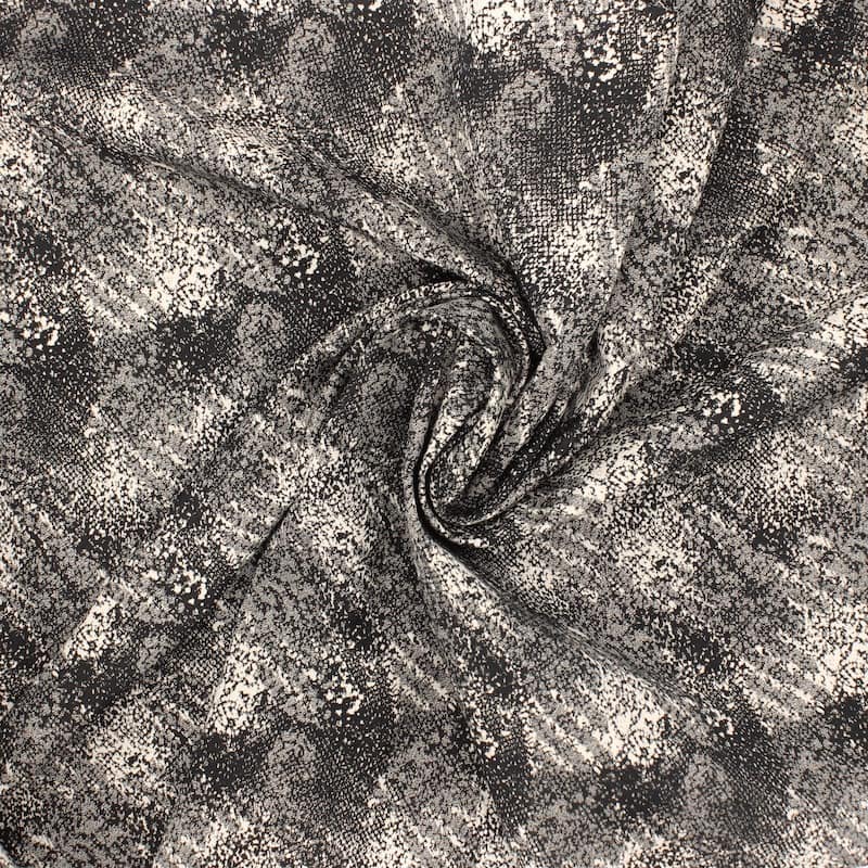 Tissu jacquard - noir et gris 