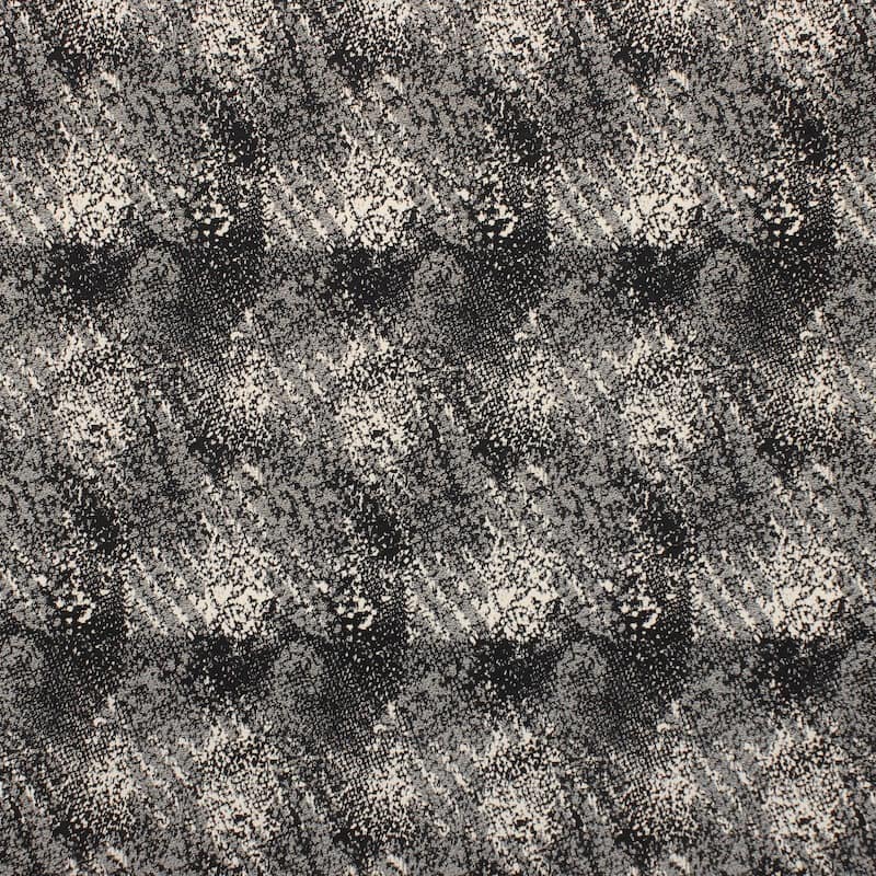 Tissu jacquard - noir et gris 
