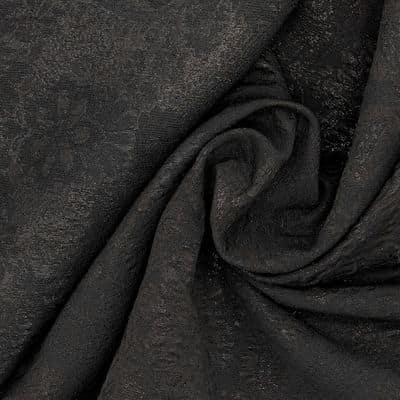 Jacquard fabric with shiny pattern - black 