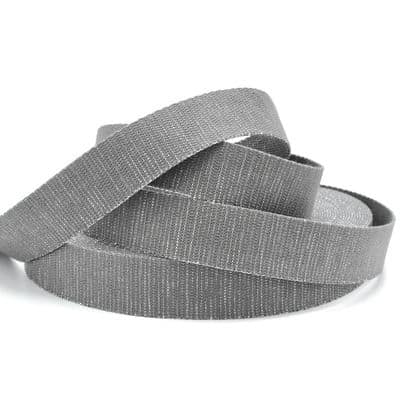 Strap with silver thread - grey 