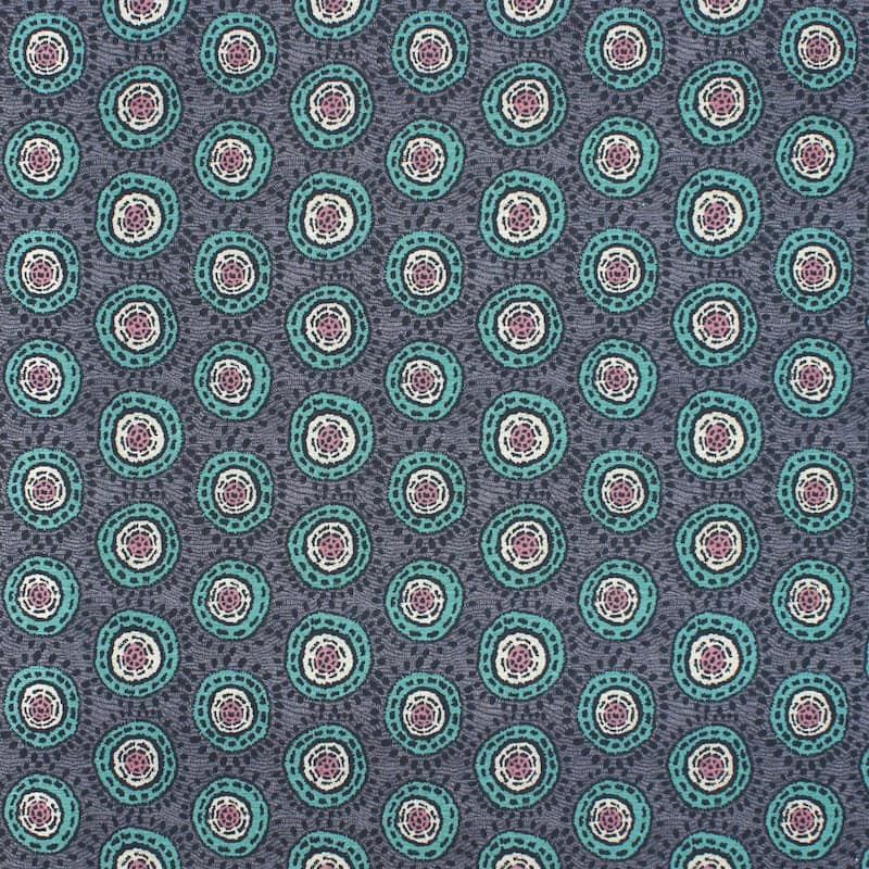 Jersey fabric with graphic print - slate-colored