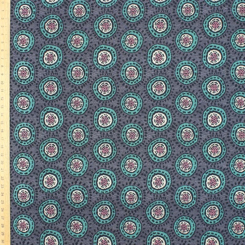 Jersey fabric with graphic print - slate-colored