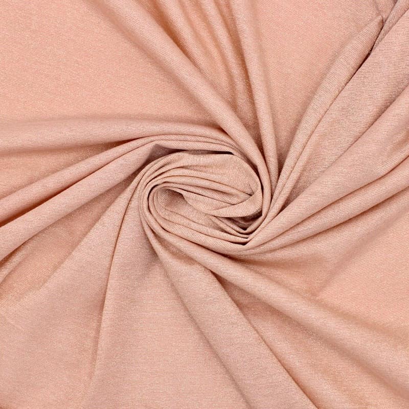 Knit fabric with golden thread - nude 