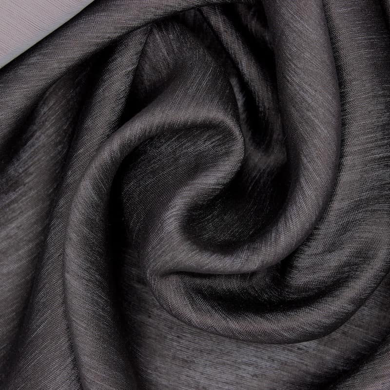 Veil with linen effect - black
