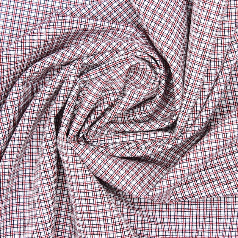 Checkered extensible fabric - red and black 