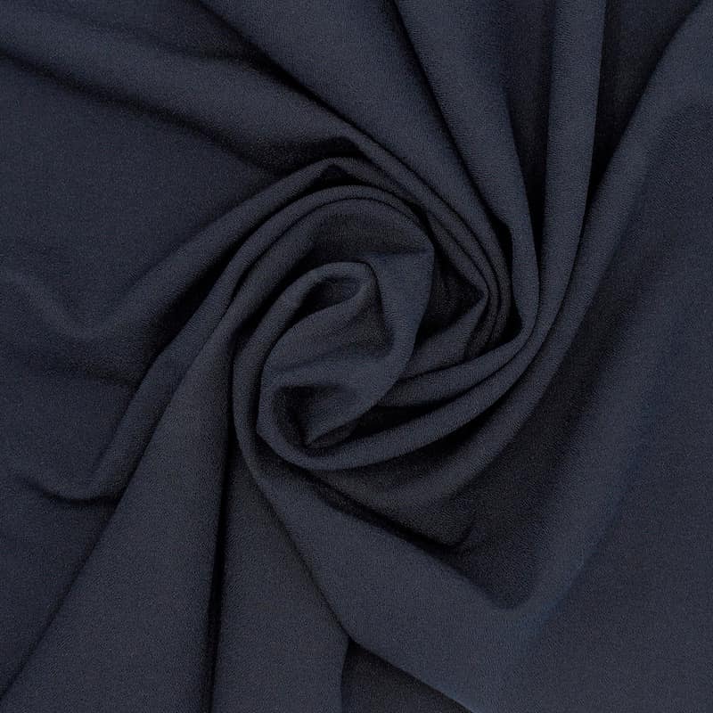Fabric with crêpe aspect - navy blue  