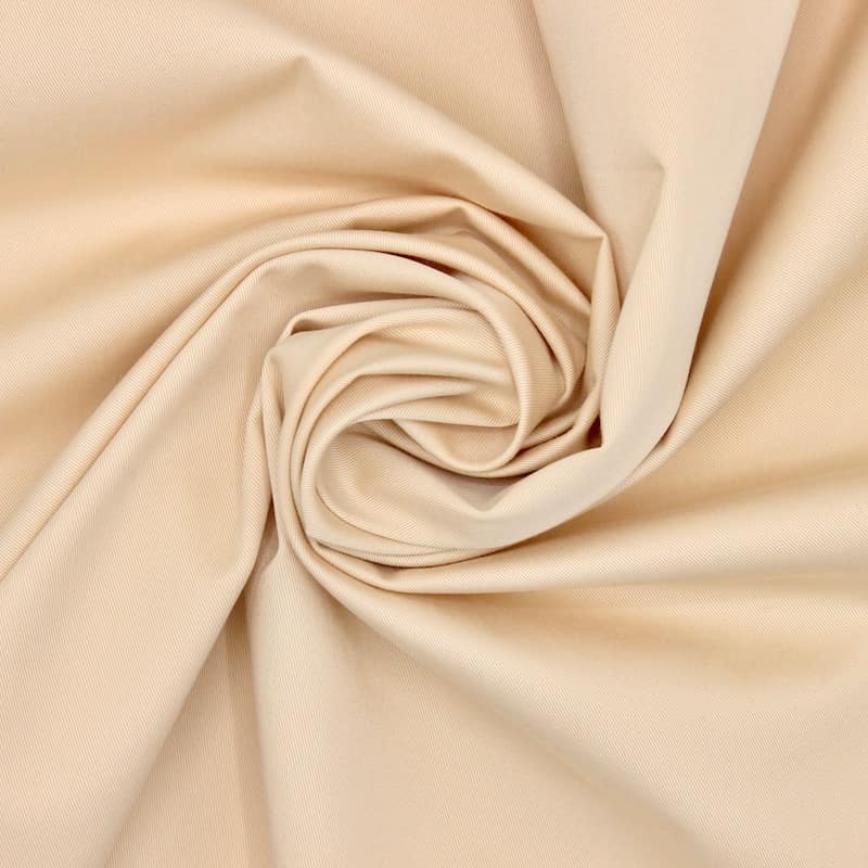 Extensible cotton twill fabric - straw-colored  