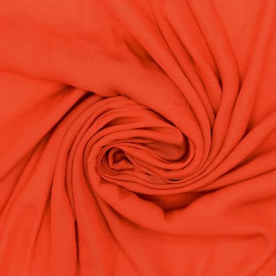 Tissu voile aspect soie lavée orange brûlée