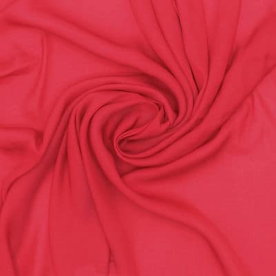Tissu voile aspect soie lavée rouge