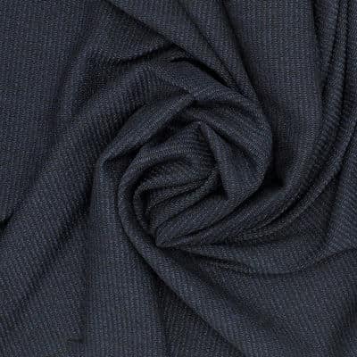 Jerseystof met gemetalliseerde blauwe draad - zwart 