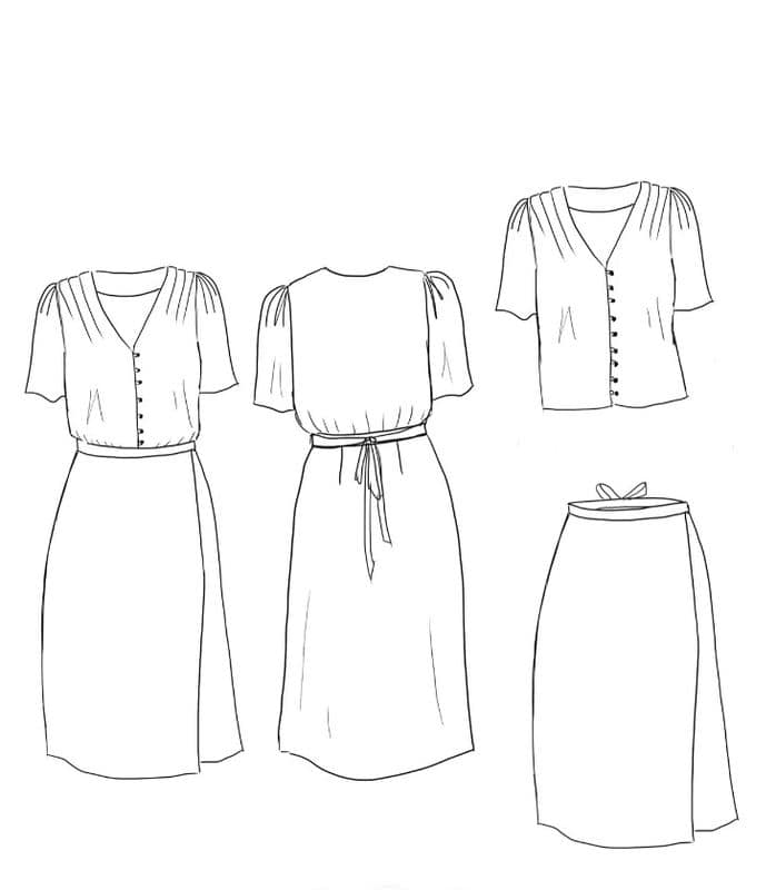 Patroon vrouwen - jurk Pénélope